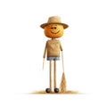 Minimalistic Scarecrow Illustration In Cinema4d Style