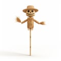 Minimalistic Scarecrow Illustration On Stick - Vray Style Royalty Free Stock Photo