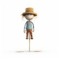 Minimalistic Scarecrow Illustration On White Background Royalty Free Stock Photo