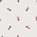 Minimalistic seamless doodle pattern with abstract simple hourglass elements. Light grey background