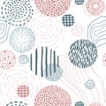 Minimalistic seamless pattern. Vector hand drawn illustration in pastel colors. A simple background is ideal for Royalty Free Stock Photo