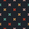 Minimalistic seamless pattern. Vector illustration with colorful small crosses Royalty Free Stock Photo