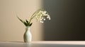 Minimalistic Serenity: Delicate Flora Depictions Of White Lilies In A Vase