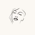 Minimalistic Serenity: Timeless Beauty In Hand-drawn Woman\'s Face Art