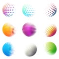 Minimalistic shapes. Halftone bright color spheres Royalty Free Stock Photo