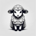 Minimalistic Sheep Logo Vector Illustration. Royalty Free Stock Photo