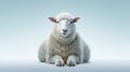Minimalistic Sheep Sitting On Clean Surface Royalty Free Stock Photo