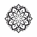 Minimalistic Silhouette Mandala Design Tattoo Vector Illustration