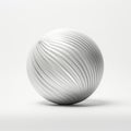 Minimalistic Silver Sphere 3d Object On White Background