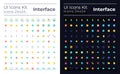 Minimalistic and simple looking flat color ui icons set for dark, light mode