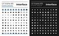Minimalistic and simple looking glyph ui icons set for dark, light mode