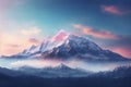 Minimalistic single mountain landscape background