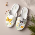Minimalistic Slippers With Spring Theme
