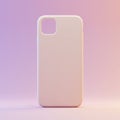 Minimalistic smartphone case in soft pink, set against a gradient background