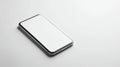 Minimalistic smartphone on white background with blank screen for mockup
