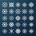 Minimalistic Snowflake Vector Icon Set On Grey Background Royalty Free Stock Photo