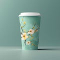 Minimalistic Spring-themed Paper Cup Design