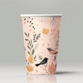 Minimalistic Spring Themed Paper Cup Design