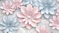 minimalistic style of 3D floral design that will add freshness to your background: delicate flowers,