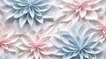 minimalistic style of 3D floral design that will add freshness to your background: delicate flowers,