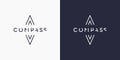 Minimalistic and stylish logo Compass, modern typography and identity for your company.