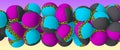 Minimalistic stylized 3d render scene. Creative abstract colorfull balls background