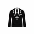 Minimalistic Suit Icon On White Background - Flat Design