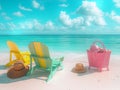 Minimalistic Summer Beach Setup Royalty Free Stock Photo