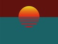 Minimalistic sunset with ocean