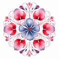 Minimalistic Sweet Pea Flower Mandalas Pattern Icon