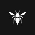 Minimalistic Symmetry: Black And White Bee Silhouette Logo