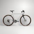 Minimalistic Symmetry: Photorealistic Rendering Of A White Bike On A Dark Gray Background