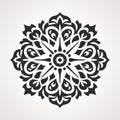 Minimalistic Symmetry: A Vintage-inspired Ornamental Design In Black And White