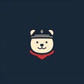 Minimalistic Teddy Bear Logo With Sympathetic Beret