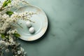 A minimalistic treat on a light green Easter table