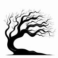 Minimalistic tree silhouette in vector art style