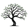 Minimalistic tree silhouette in vector art style