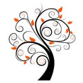 Minimalistic tree silhouette in vector art style