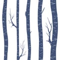 Minimalistic trees silhouettes seamless pattern. Royalty Free Stock Photo