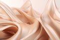 Minimalistic Twisted Waves in Peach and Gold - 3D Rendered Industrial Design on White Background