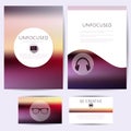 Minimalistic unfocused design, set of templates