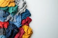 Minimalistic upcycling concept with colorful textiles Royalty Free Stock Photo