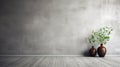 Minimalistic Vase And Plant In Post-apocalyptic Inspired Room Royalty Free Stock Photo
