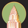 Minimalistic vector icon, The Chrysler Building, New York