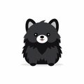 Cute Black Pomeranian Dog Icon: Anime-inspired Character Design Royalty Free Stock Photo