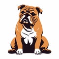 Dark Amber Bulldog Dog Logo Vector On White Background