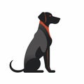 Black And Red Silhouetted Dog: Graphic Design-inspired Illustration Royalty Free Stock Photo