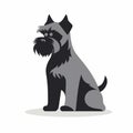 Schnauzer Dog Icon: Film Noir-inspired Celtic Art On White Background Royalty Free Stock Photo