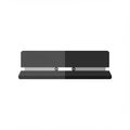 A minimalistic vector illustration of a black and gray rectangular bench, featuring a flat Royalty Free Stock Photo