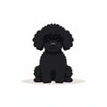 Minimalistic Vector Illustration Of A Cute Black Poodle Dog